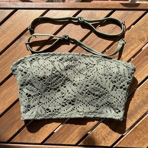 Aerie Army Green Bikini Tube Top. Size XS